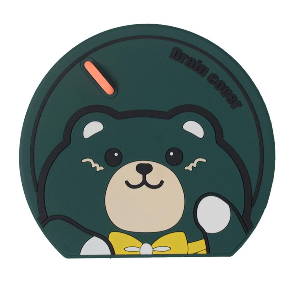 Cartoon Bear Sewer Floor Drain Cover Anti-insect Anti-blocking Sewer Sealing Silicone Mat Anti Odor Deodorant Cover