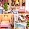 Spilay Dollhouse DIY Miniature Wooden Furniture Kit, Mini Handmade Dollhouse with LED Lights, 1:24 Scale Creative Woodworking Craft Toy (D-018) -