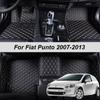 Tapetes de Chão de Couro Feitos Sob Medida Para Fiat Punto 2007 2008 2009 2010 2011 2012 2013 Tapetes Almofadas para os Pés