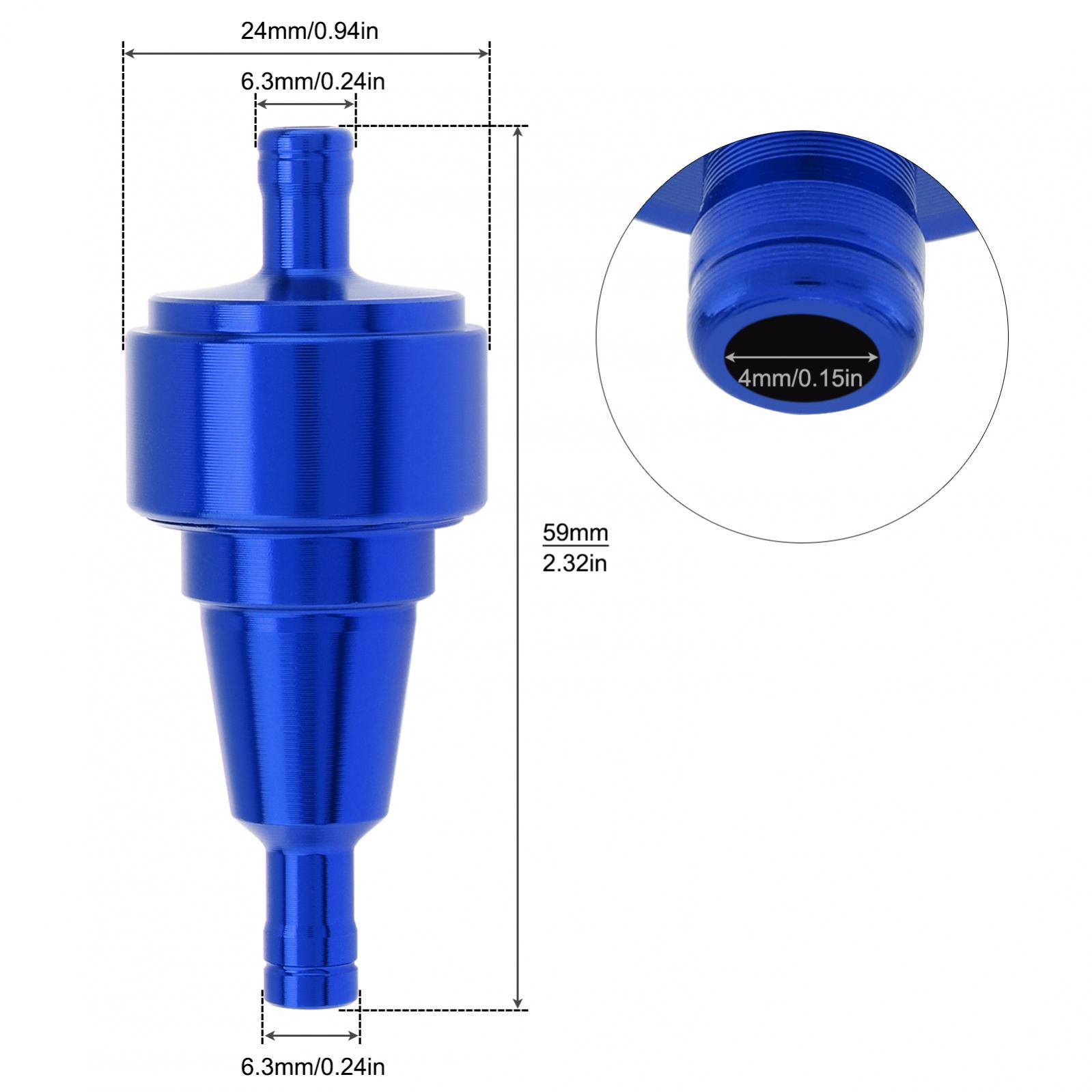

1/4 дюйма 6 мм хромированный алюминиевый рядный топливный фильтр мотоцикла для мотоцикла/скутера ATV/велосипеда синий
