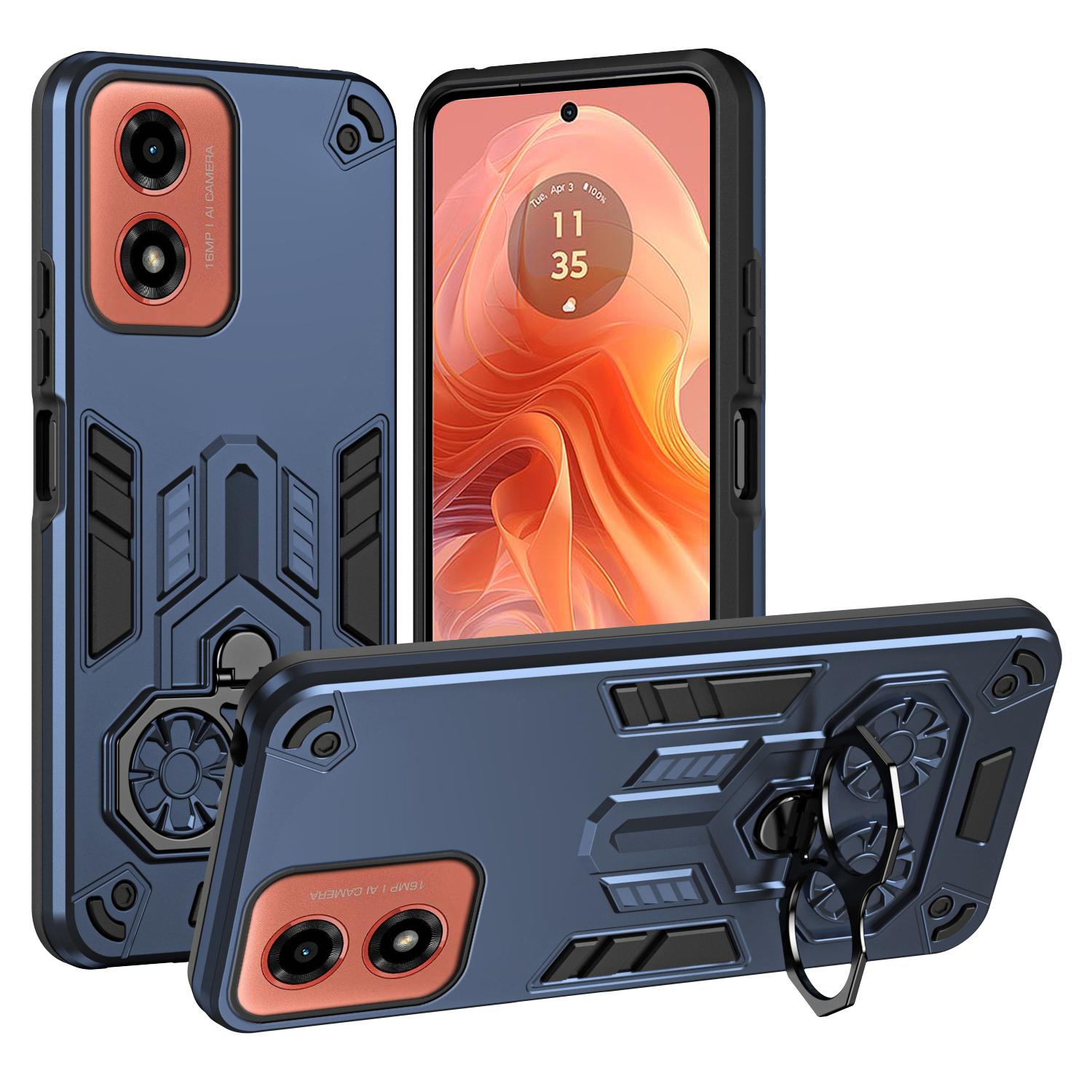 

Phone Case for Motorola Moto G24 4G/G04 4G/G04s 4G/E14 4G Ring Holder Kickstand PC + TPU Shockproof Cover A