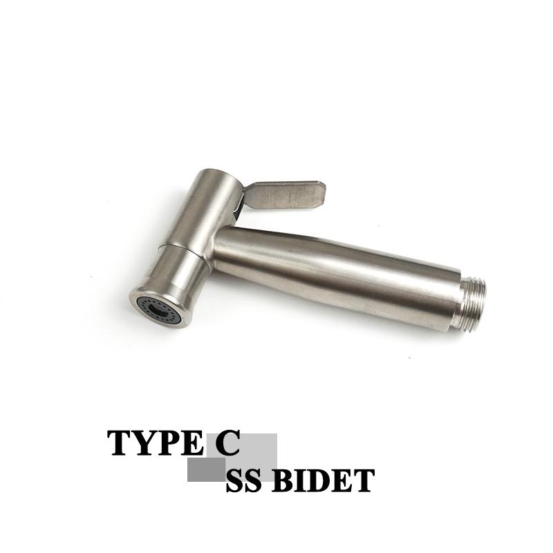 Stainless Steel Brushed Handheld Toilet Bidet Sprayer Kit Hand Bidet Shattaf for Bathroom Hand Shower Sprayer Head Self Cleaning