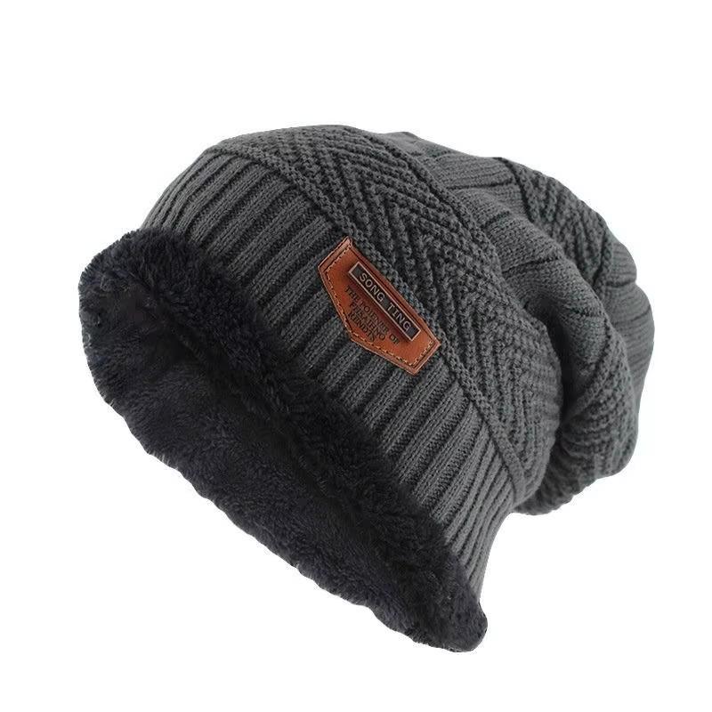 New Unisex Stylish Winter Hat Add Fur Lined Soft Warm Beanie Cap Thick Winter Hats For Men & Women Knitted Hat