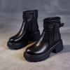 Bottes Chelsea courtes polyvalentes à semelles épaisses pour femmes collection automne/hiver 2026 nouvelle collection avec doublure en peluche style britannique talon épais femmes