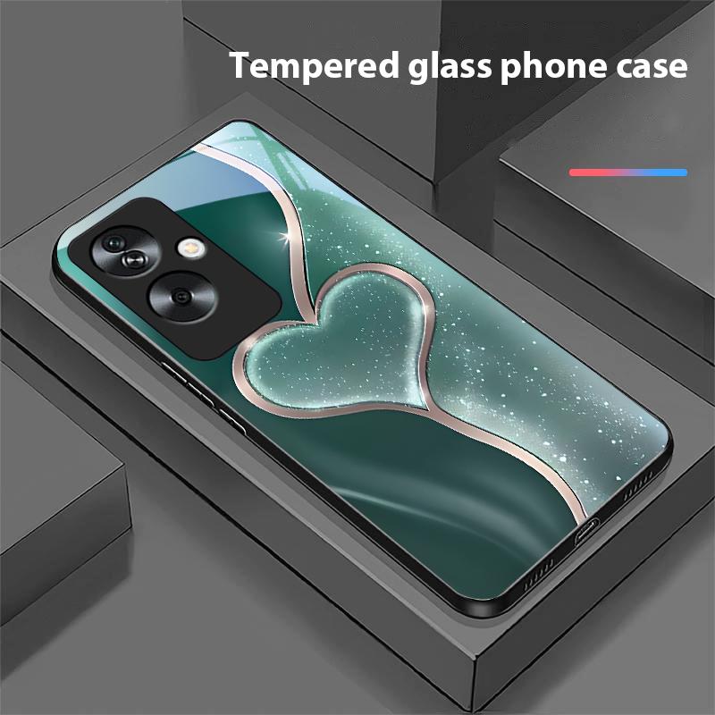 Aşamalı Sevgi Büyük Oppo A79 5G 58 78 74 60 4G Reno 11F Realme GT 6 11 Note 50 10 C55 X2 Temperli Cam Siyah Telefon Kılıfı