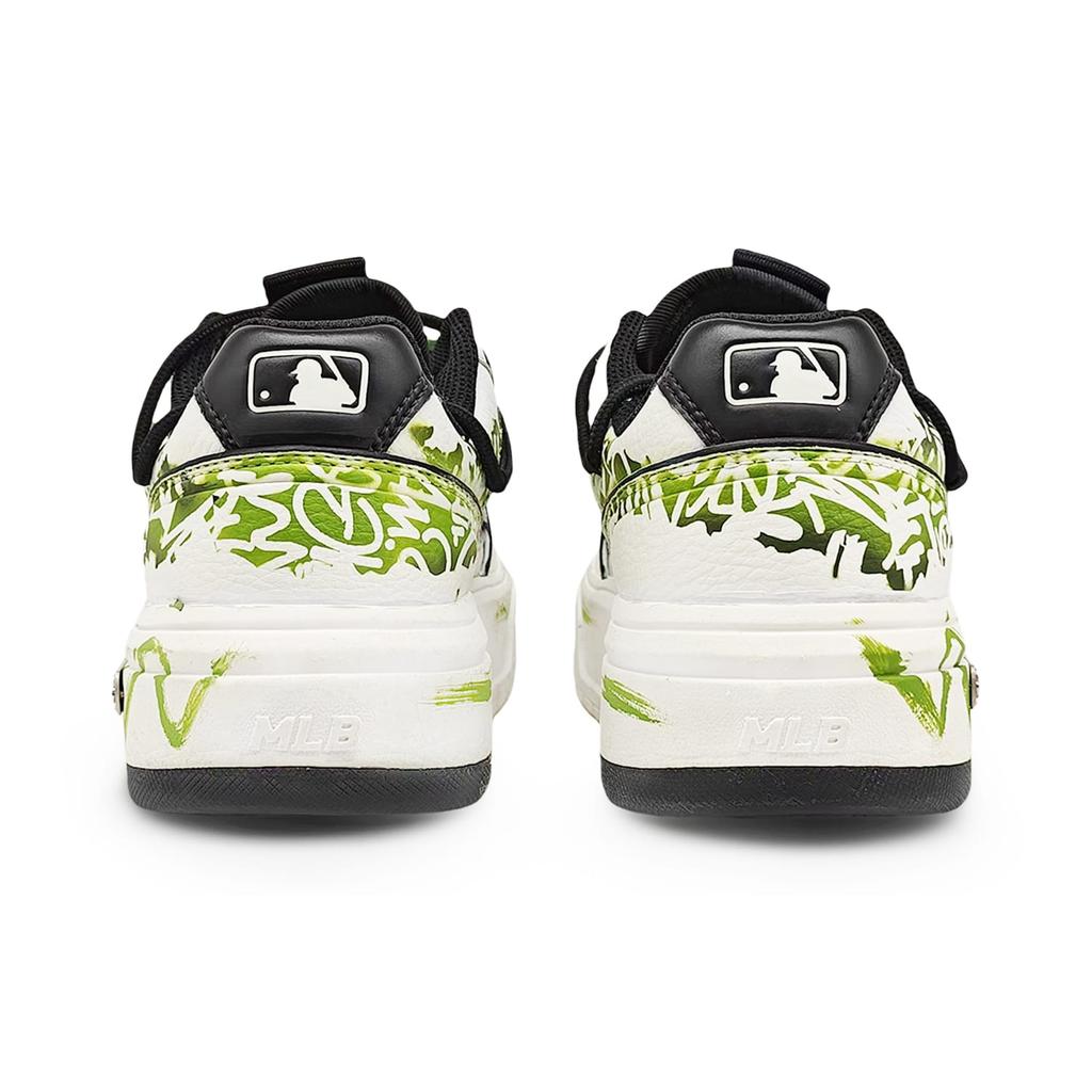 MLB Chunky Liner Abrasion Resistant Low top Skateboard Shoes Unisex White Green 3ASXCA12N-50WHS(Team486- 2 S)