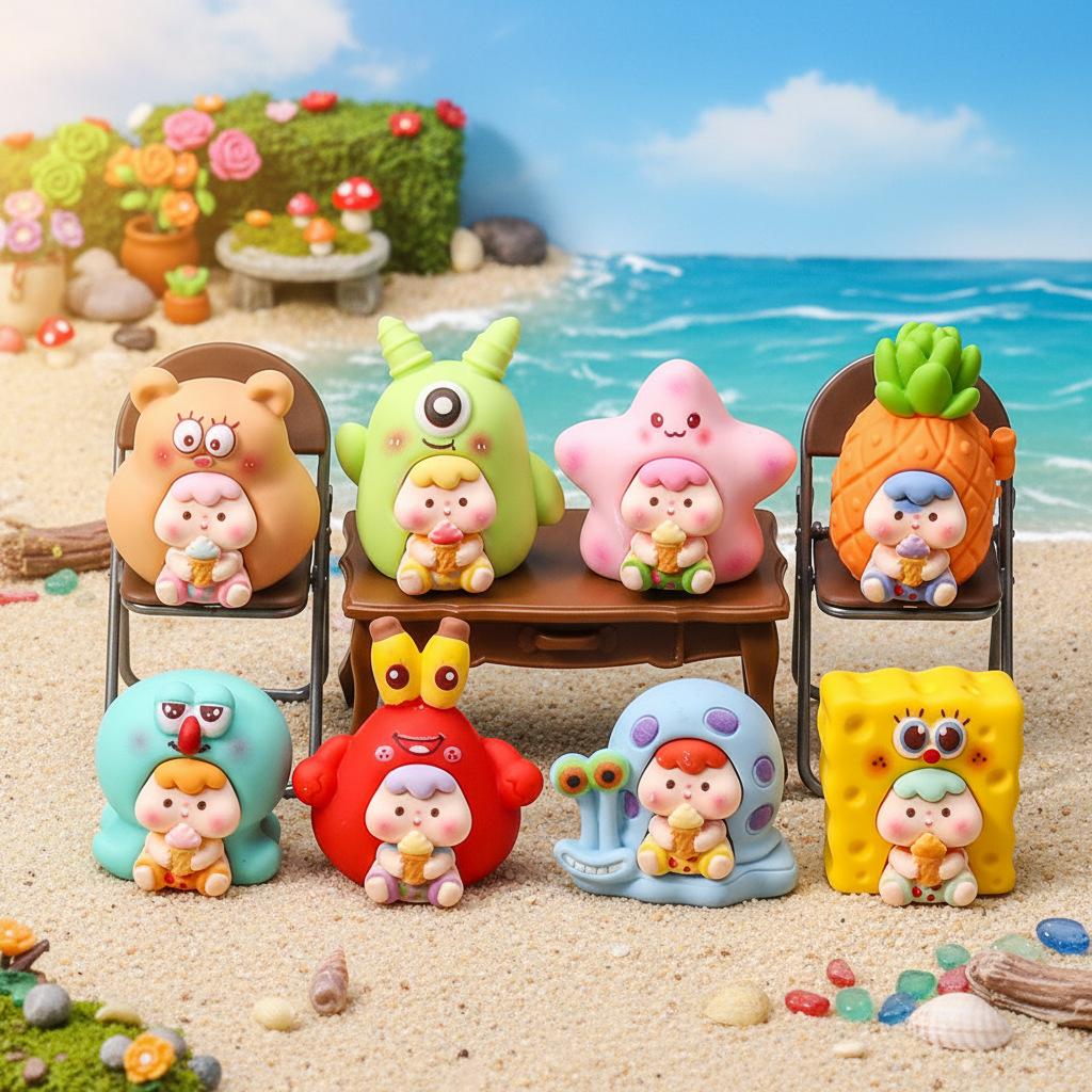 

6 шт./комплект Кукла-младенец Океан Кос Спанч Боб Квадратные Штаны Аниме Фигурки Игрушка Коллекционная Модель Кукла Подарок для Фанатов