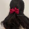 Korean Satin Bow Claw Clip: Elegant Retro Fashion Hair Accessory for Women