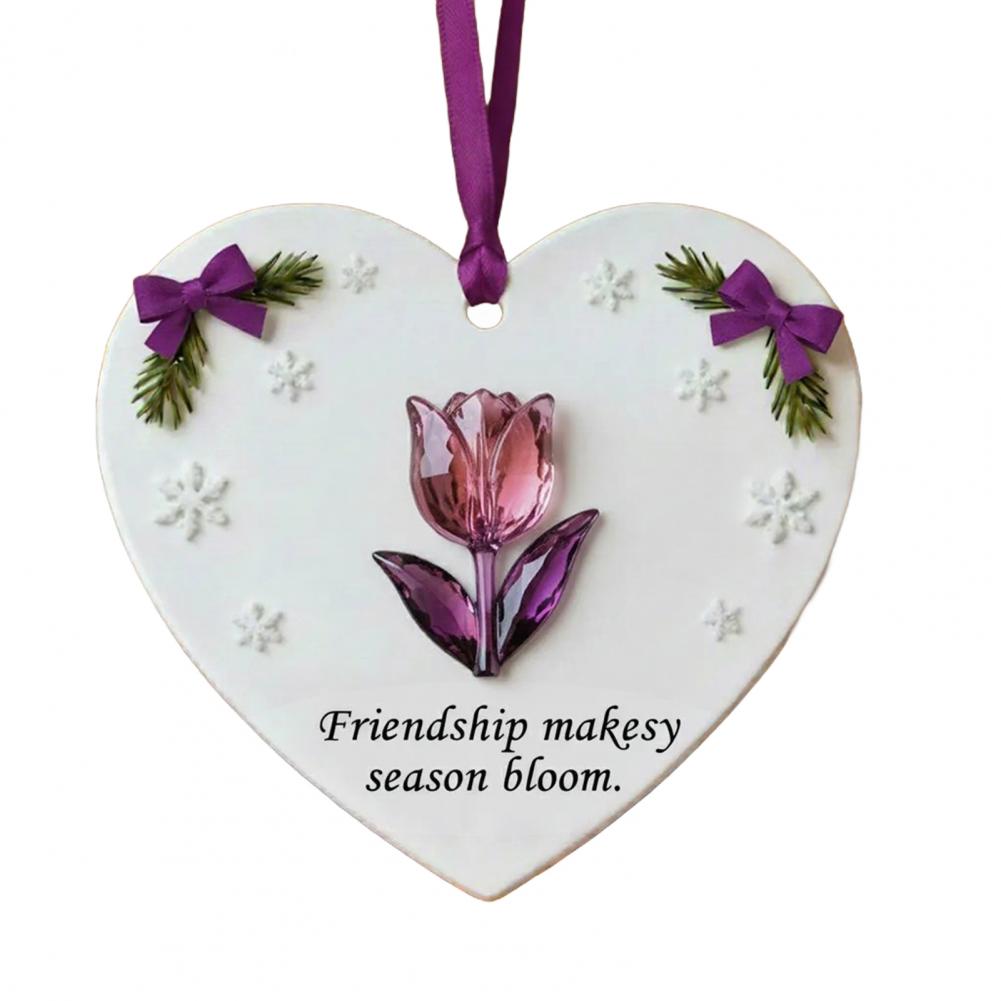 High-quality Acrylic Ornaments Acrylic Christmas Decor Inspirational Heart Shaped Christmas Ornament Set for Friends for Tree