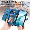 For Honor X5c Plus 4G Zipper Wallet Case with Strap Flower Imprint PU Leather Phone Cover