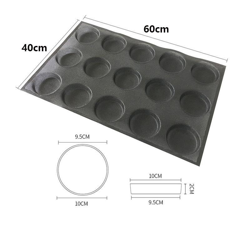 30-Cavity Perforated Silicone Baking Mat Non-Stick Round Molds for Mini Bread Cupcakes Cookies Commercial Bakery Tray