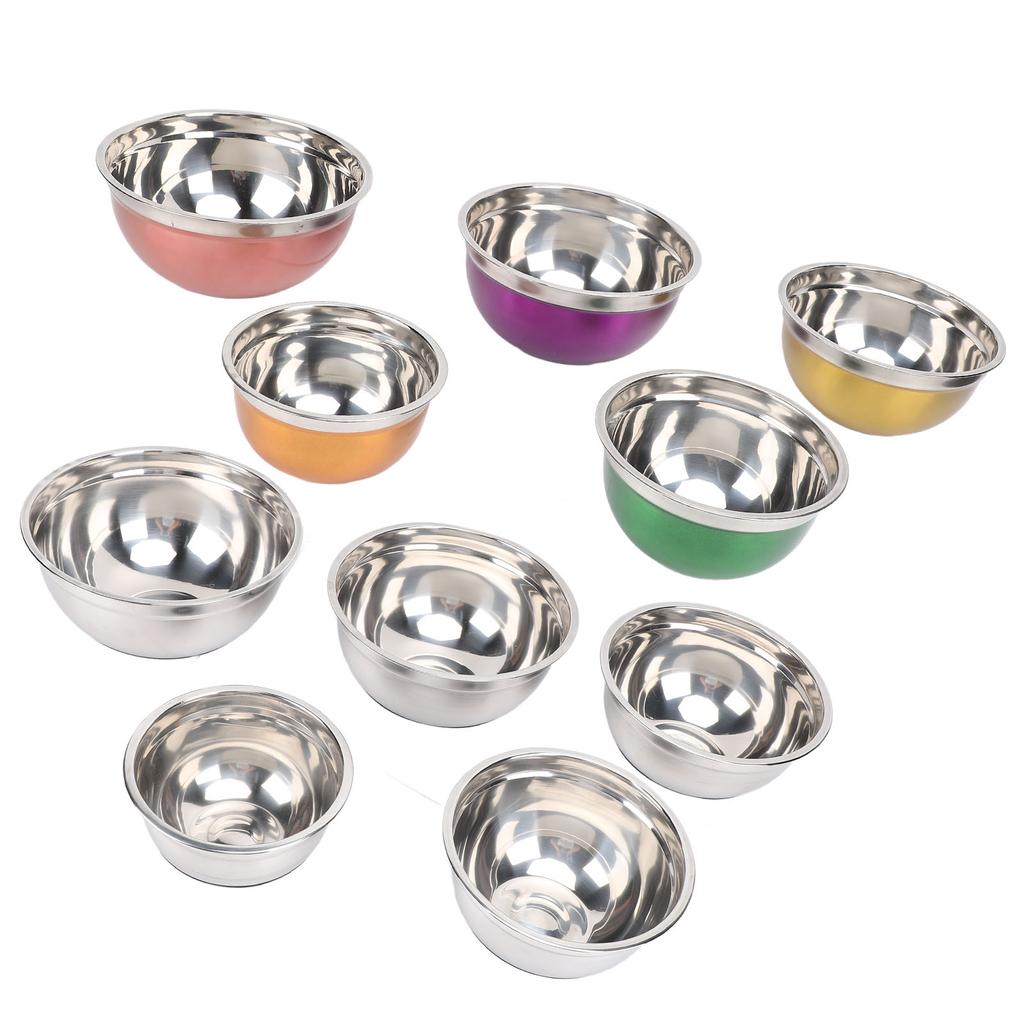 5 Pieces Stainless Steel Bowls with Lids Multipurpose Baking and Mixing Bowl Set for Vegetable Fruit