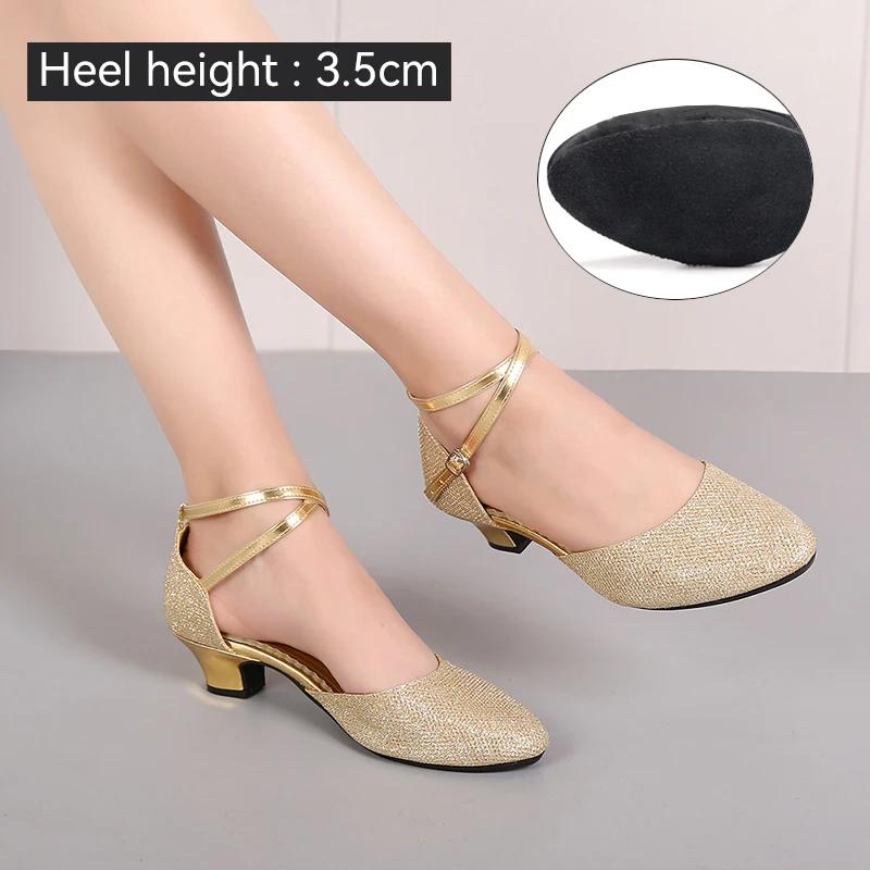 Women's Latin Dance Shoes Ballroom Shiny Salsa Dance Shoes Tango Ladies Girls Comfortable Dancing Shoes for Women Heel 5.5cm