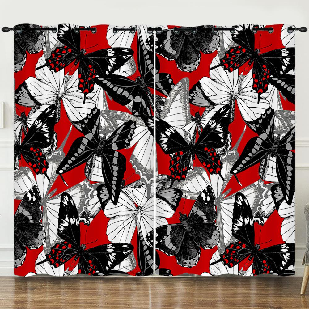 Curtain Dinosaur World 3D Digital Printing Blackout Curtain Punching