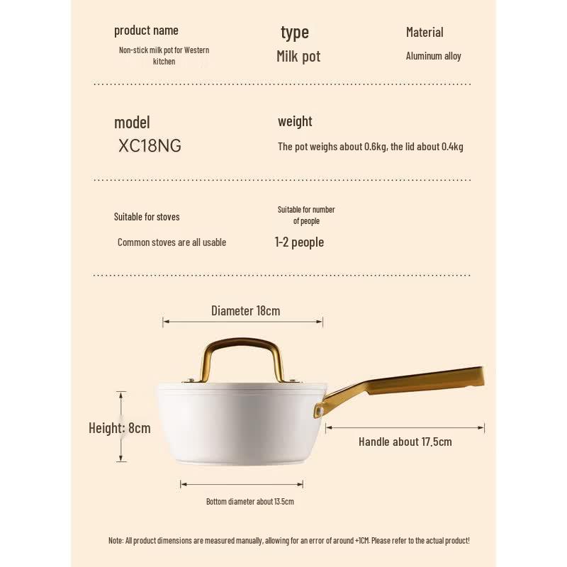 COOKER KING 18cm Non-Stick Ceramic Enamel Saucepan