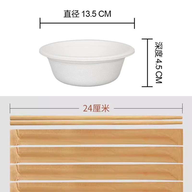 Qianyu Disposable Sugarcane Pulp Bowl & Chopsticks Set