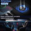 4-Ports USB Quick Chargerwith LED Voltmeter Dual PD And Dual QC3.0 Fast Charge Adapter Waterproof For Car Boat And Motorcycle 12/24V