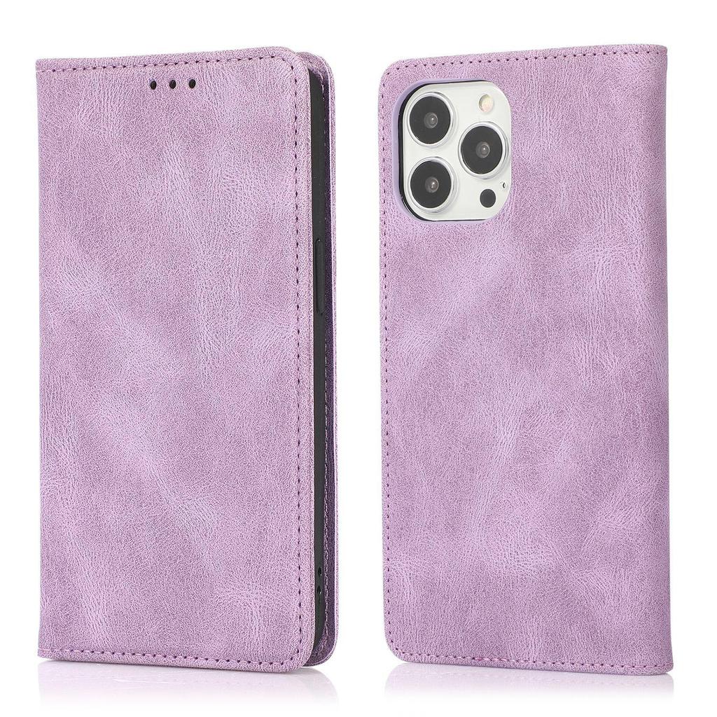 iPhone 17 Pro Max Magnetic Leather Flip Case in Pure Black