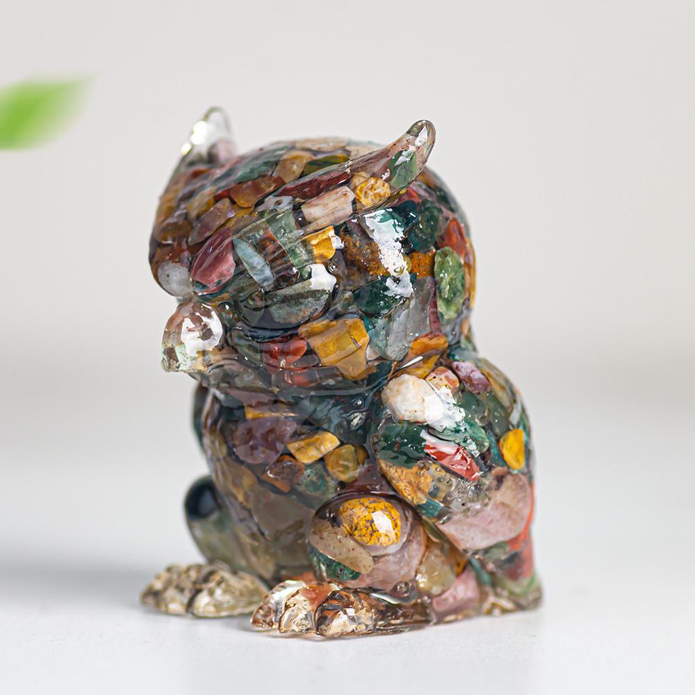 Resin Crystal Owl Figurine Home Decor Gift For Animal Lovers