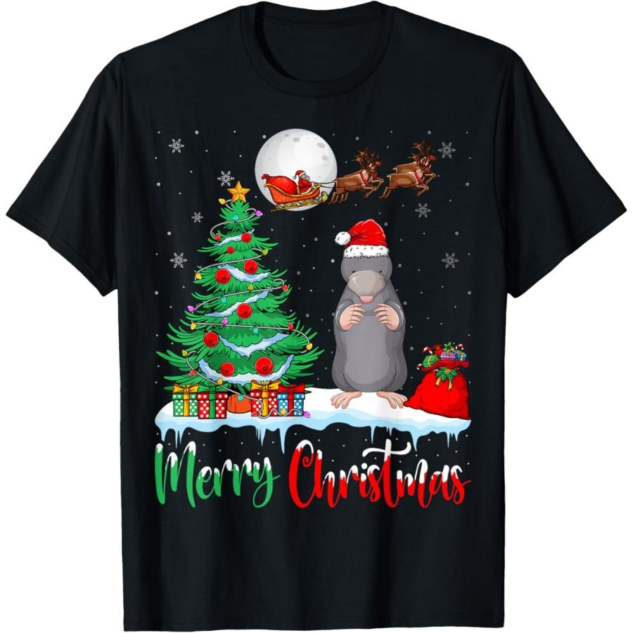 

Moles Wearing Santa Hat Xmas - Merry Christmas Moles T-Shirt XXXXXL чорний
