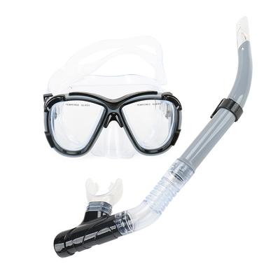 Große Sichtmaske, Tauchbrillen-Set für Erwachsene aus gehärtetem Glas.
