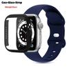 Glas+Gehäuse+Armband Für Uhrenarmband 44mm 41mm 45mm 40mm 38mm 42mm Silikonarmband iWatch Serie 9 8 3 4 5 6 SE 7 Armbänder