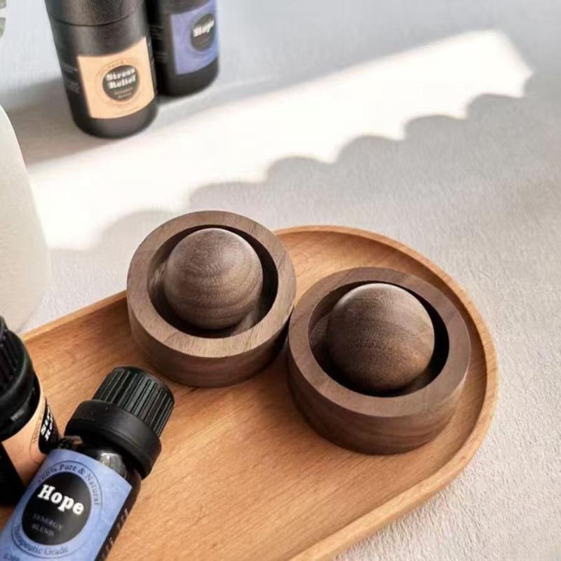 Kugelförmiges Massivholz Ätherisches Öl zur Duftverbesserung, Heim Schlafzimmer Aromatherapie, Langanhaltende Heimduftprodukte