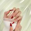 Luxury Gradient Rhinestone Cat Eye Nail Art: Handmade White-Enhancing Wedding Nail Tips In Red - Sweet, Cool, and Trendy Style