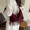 Modische Quaste Große Kapazität 2024 Neu Retro Beliebt Damen Einfach Einzelne Schulter Diagonale Schultertasche