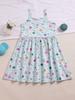 Summer European-American Girls' Cartoon Strappy Princess Dress - Round Neck