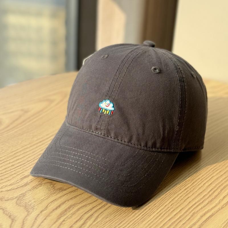 Spring And Summer Small Embroidery Soft Top Baseball Cap Female Big Head Circumference Showing Face Small Wide Brim Cap Male