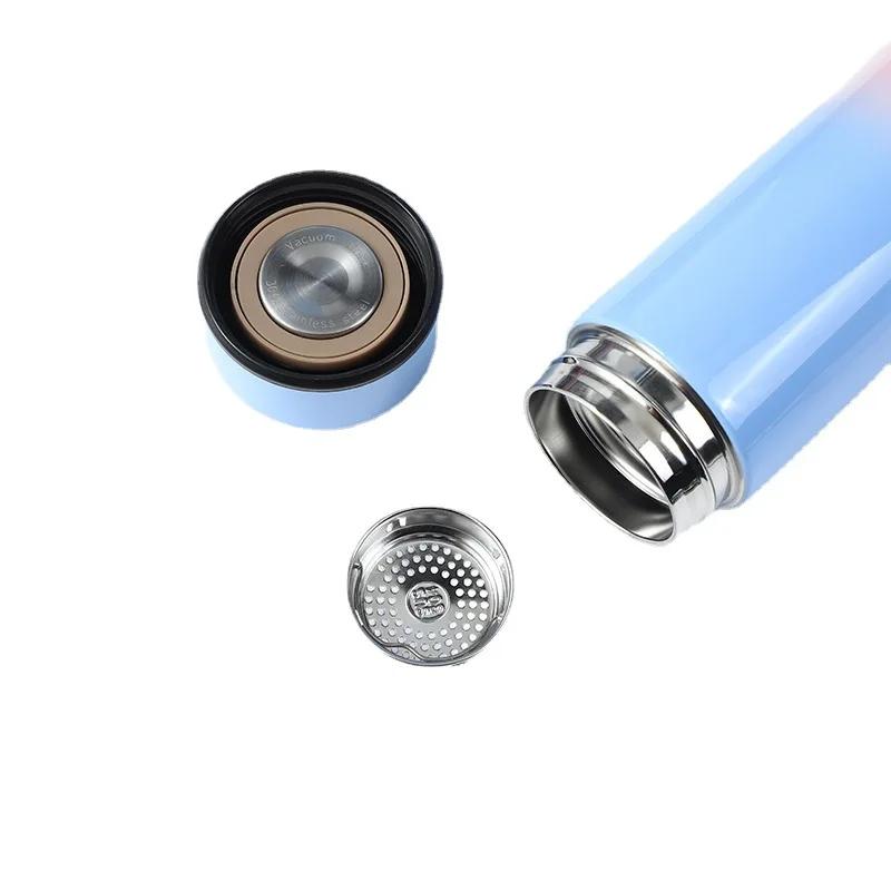1 bucată 500 ML izolație inteligentă din oțel inoxidabil ceașcă colorată mini termos cană sticla de apă termos cu afișaj digital cu LED