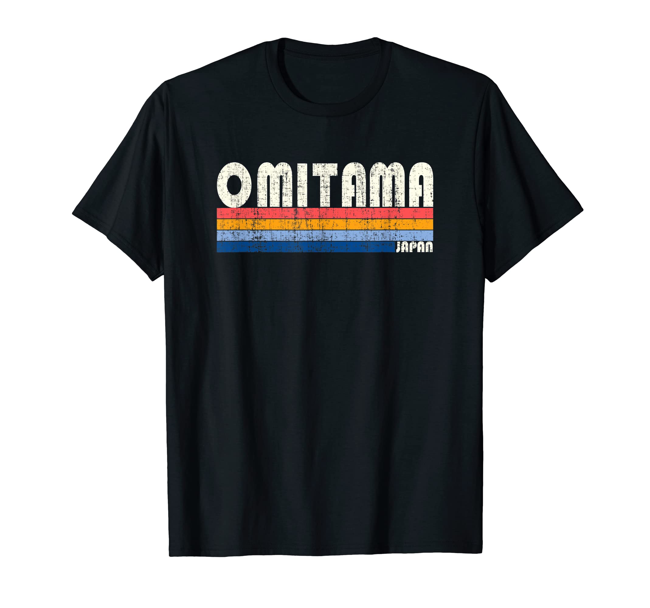 

Ретро Винтаж 70-х 80-х Стиль Япония Омитама, Футболка чёрный