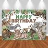 LS Photography Background Wildlife 1st Birthday Party Jungle Floral Decor Props Baby Shower Kids Portrait Photo Backdrop Studio