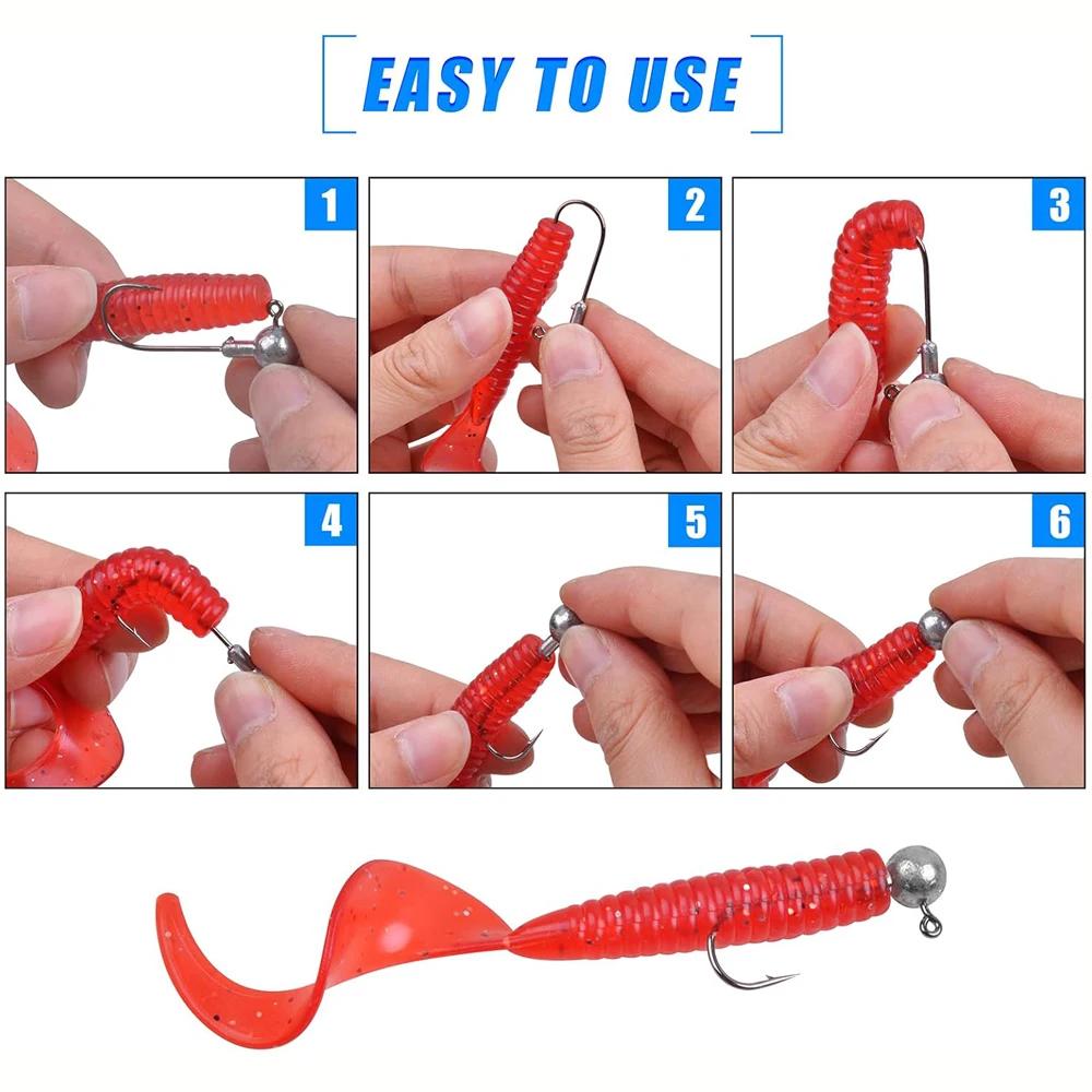 Metal Jig Head Fishing Hook 20/30/40/50pcs/Box 1g 1.5g 2g 3.5g 5g 7g 10g 20g Jig Hooks for Soft Worm Lure Carbon Steel Fishhooks