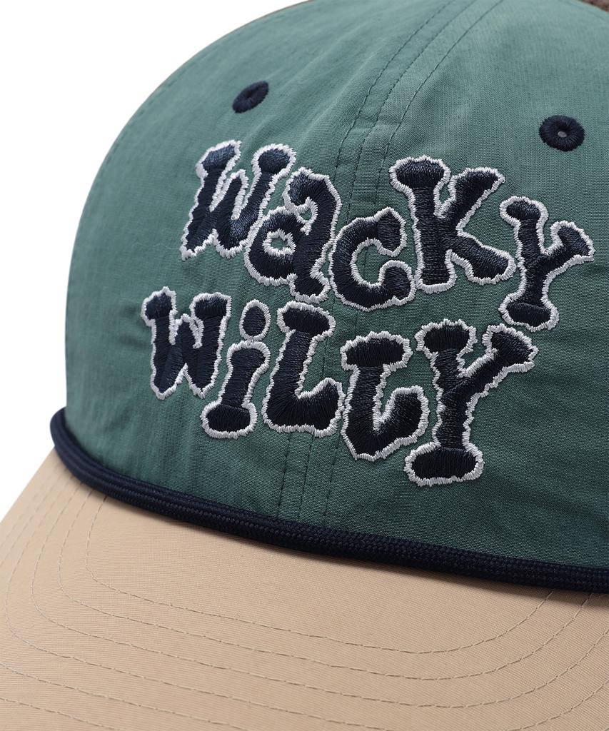 WACKY WILLY Stitch Embroidered Ball Cap Khaki