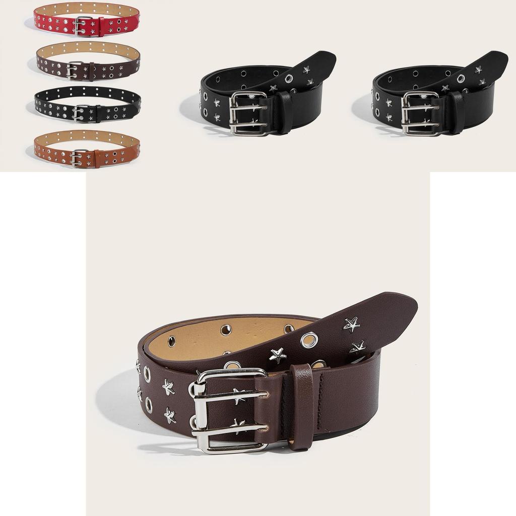 PU Lederen Riem Voor Dames Met Onregelmatig Sterrenpatroon En Gesp Voor Mode Casual Kleding