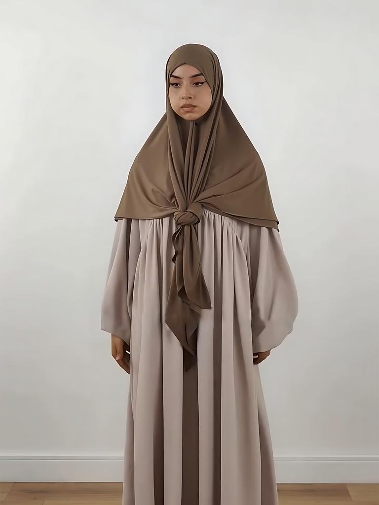 145*145cm Stor Storlek Jersey Modal Fyrkantig Sjal Stretchig Muslimsk Instant Hijab Lager Khimar Eid Islamiska Kvinnor Bön Huvudduk