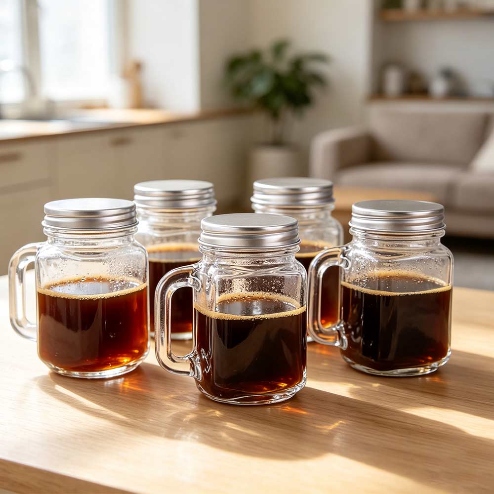 5Pcs Cute Mini Mason Jar 35ml Coffee Concentrate Bottle Storage Tank Sealed Glass Bottle Jam
