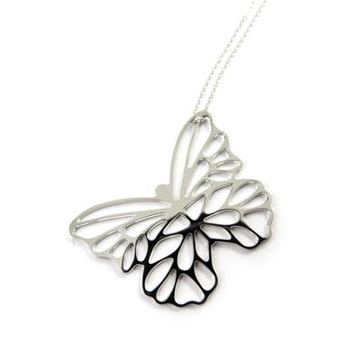 [L7940] - Silver Necklace 'Papillon Lumière'
