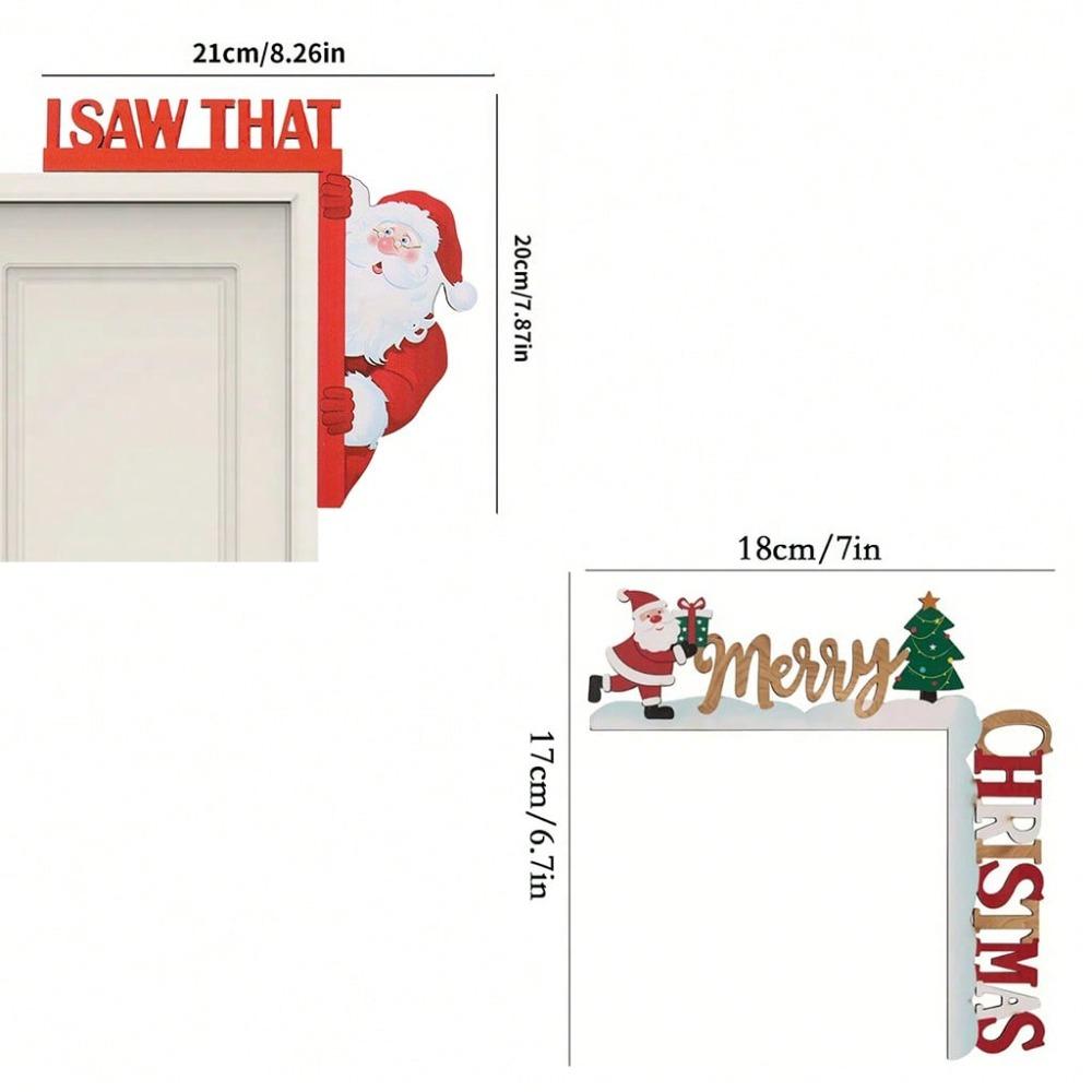 1 pièce Décoration de Cadre de Porte de Noël en Métal, Ornement Festif Suspendu avec Pendentifs pour Fête à Domicile, Cadeau d'Art Mural Moderne pour Porte Table