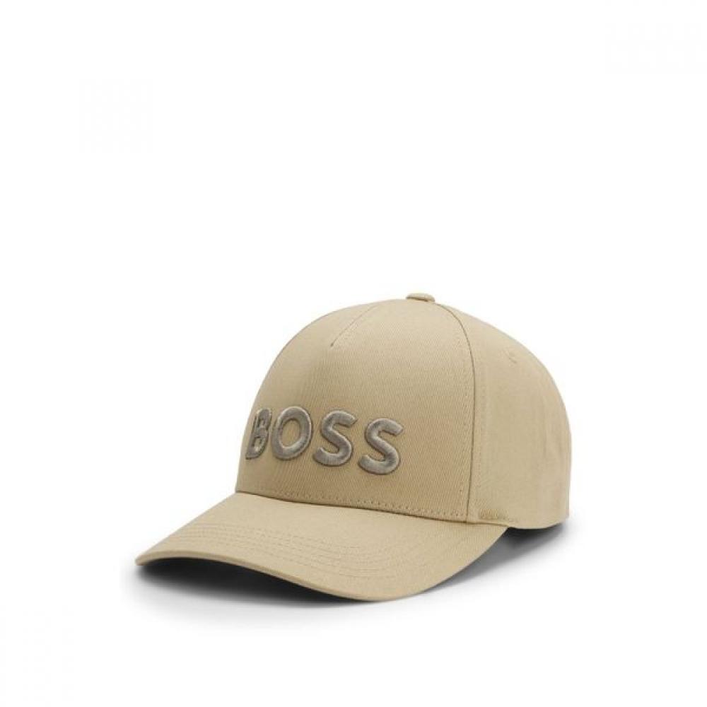 Boss Embroidered Logo Cotton Twill Cap Dark Beige Model Sp26 ONESI