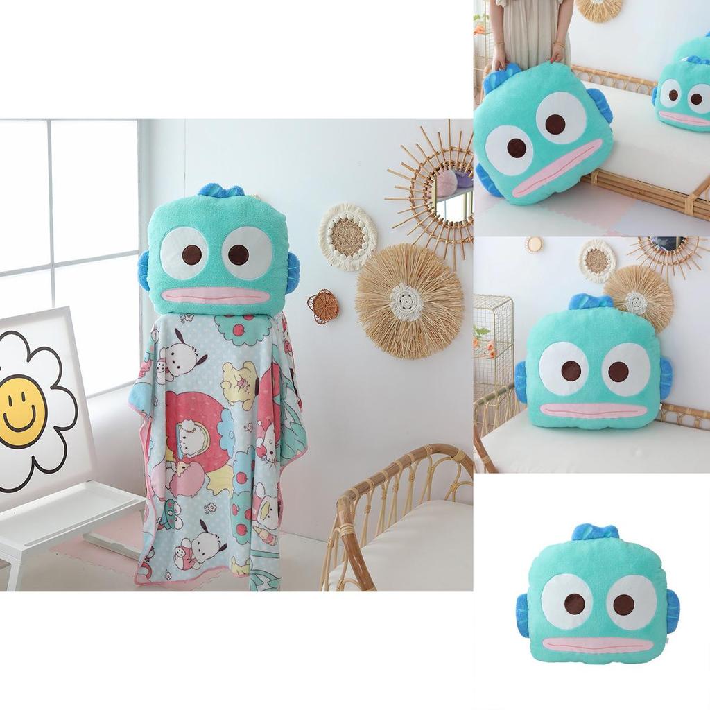 Cuscino Peluche Sanrio Hangyodon con Design Ricamato per Arredo Salotto e Camera da Letto