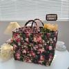 Vintage Floral Foldable Laundry Basket Large Capacity Fabric Storage Bin Handles