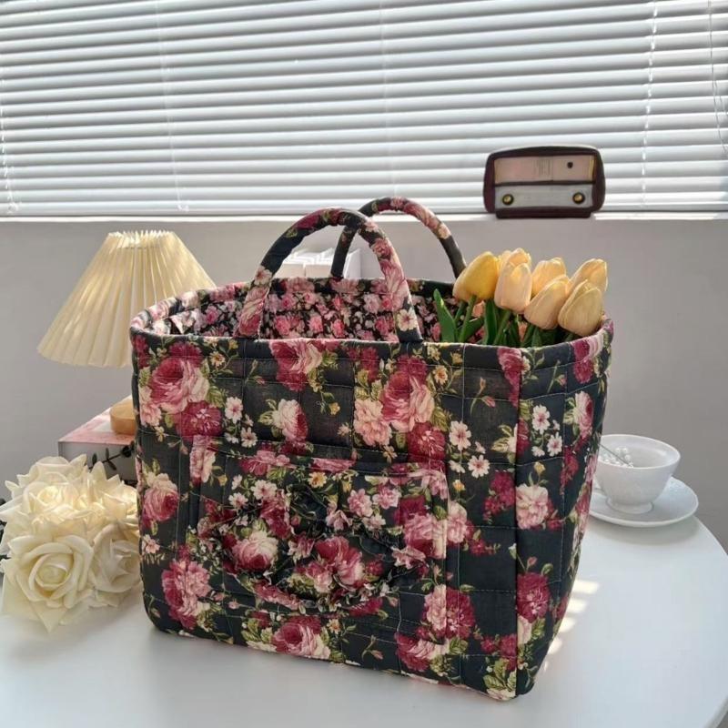 Vintage Floral Foldable Laundry Basket Large Capacity Fabric Storage Bin Handles