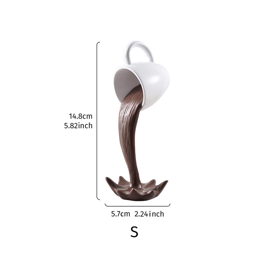 1 ud., un artículo decorativo de taza de café basculante antigravedad tridimensional suspendida hecho de resina.