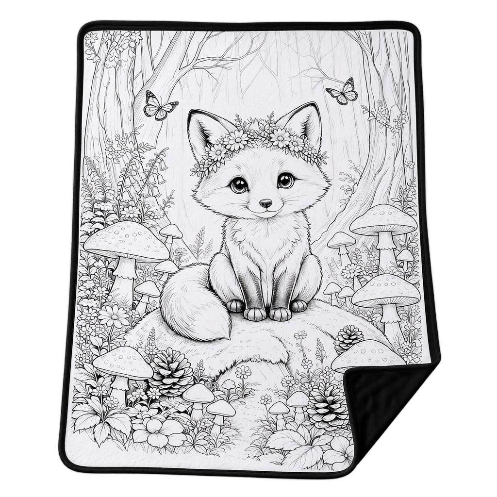 Kids Halloween Drawing with Brushes, 70 Cm, Parent-Child Coloring Blanket for Children