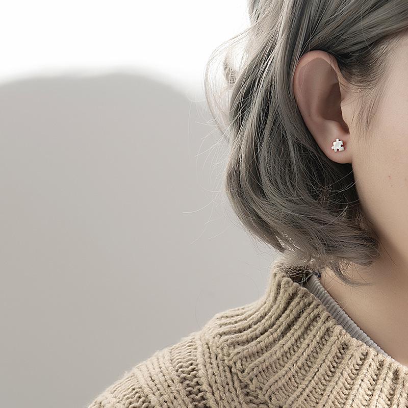 Sleek Square Brushed Earrings: Unique Japanese-Korean Style, Cute Personalized Accessories for Women
