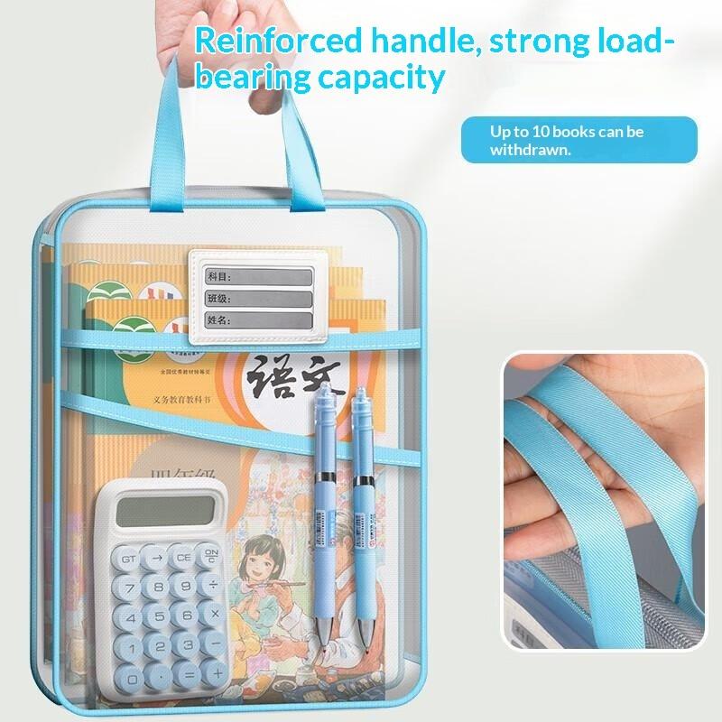 Mesh A4 File Organizer Bag 3 Layers Zipper Design Big Capacity Document Storage Pouch for Office Worker Student Daily Use