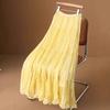 French Gentle Wind Ruffle Leaf Edge Mesh Skirt Women's Summer Long Pleated Thin Lazy Holiday Style A-word Skirt